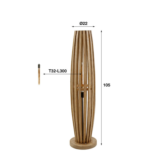 Lampadaire 1L Orbit / Manguier massif naturel