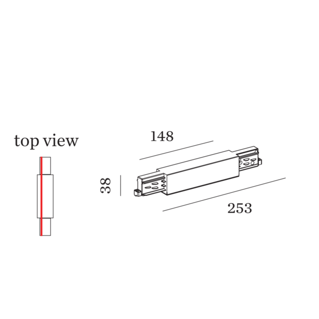 Power supply center 3-phase track | straight - Black