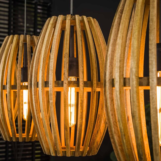 Pendant lamp 4L orbit / Solid mango natural