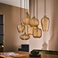 Pendant lamp 4+3 V-shape pattern mix / Amber glass