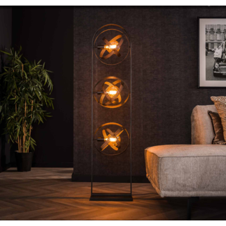 LioLights Lampadaire 3L Cosmos Mesh / Noir Artic