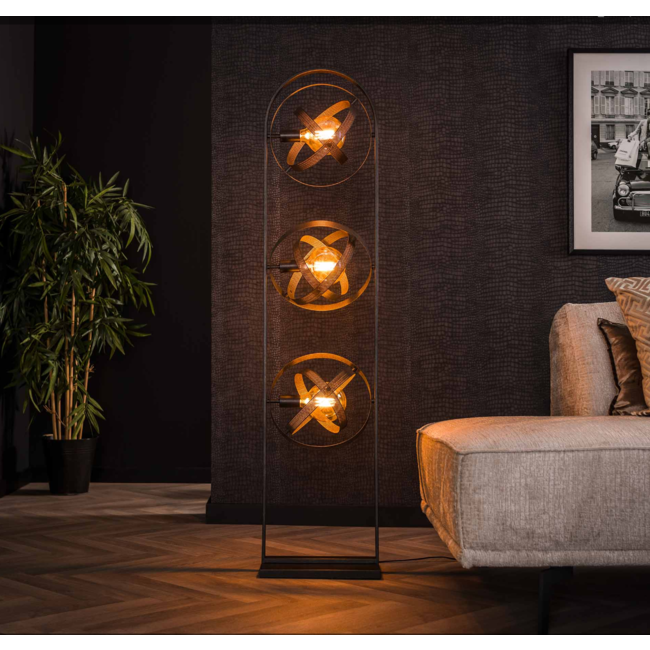Lampadaire 3L Cosmos Mesh / Noir Artic