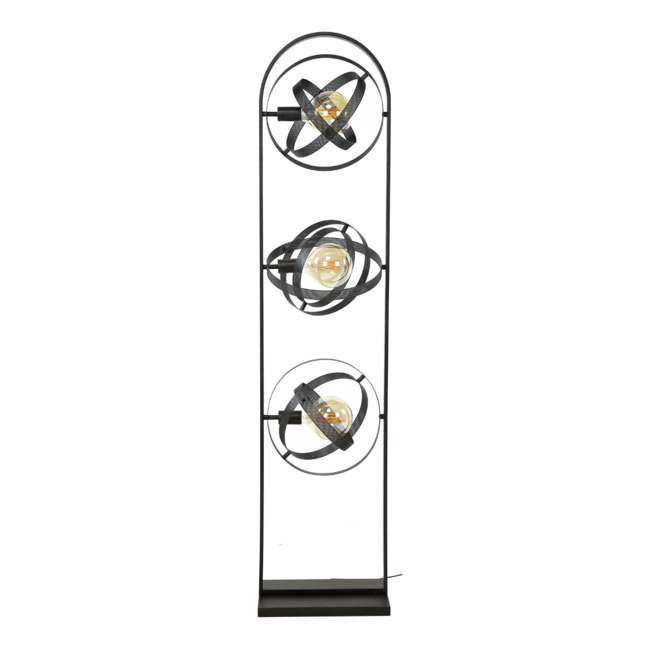 Vloerlamp 3L cosmos mesh / Artic zwart