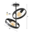 Plafondlamp 2L hover / Charcoal
