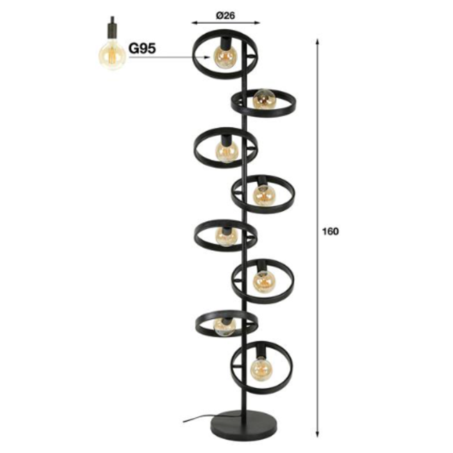 Vloerlamp 8L hover / Charcoal