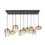 Hanglamp 5+4 dot pattern / Amberkleurig glas