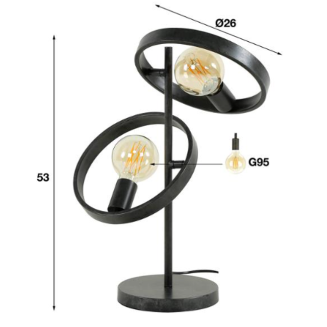 Lampe de table 2L Hover / Anthracite