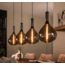 LioLights Suspension 4L goutte verre fumé / noir arctique