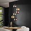 Pendant lamp 6x ball stepped metal print / Matt nickel mix color