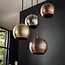 Pendant lamp 6x ball stepped metal print / Matt nickel mix color
