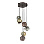Pendant lamp 6x ball stepped metal print / Matt nickel mix color