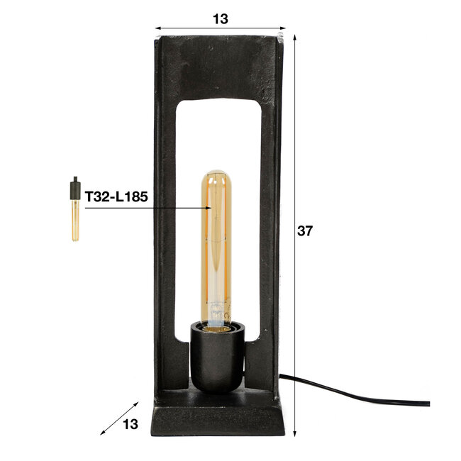 Lampe de table profil H / Nickel noir