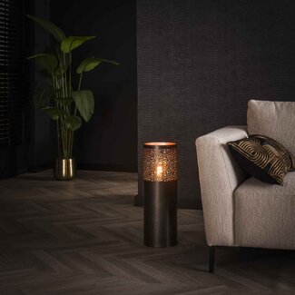 LioLights Vloerlamp Ø20 cilinder 60cm / Zwart nikkel