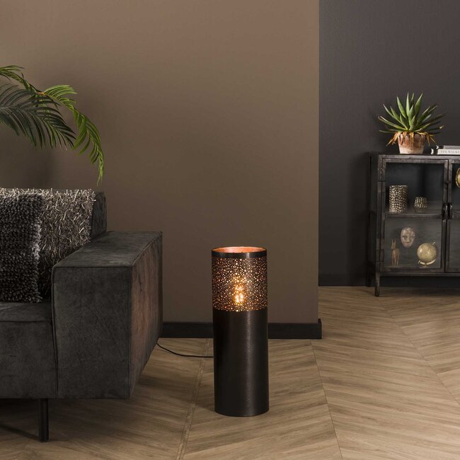Floor lamp Ø20 cylinder 60cm / Black nickel