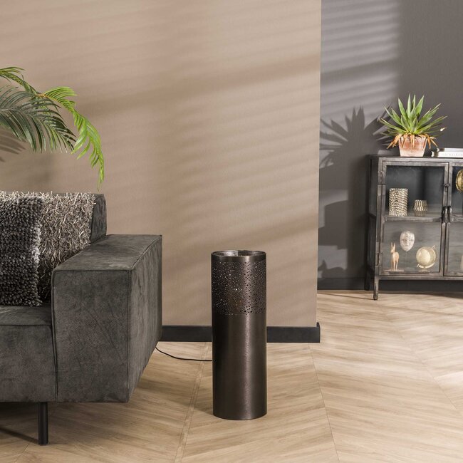 Floor lamp Ø20 cylinder 60cm / Black nickel