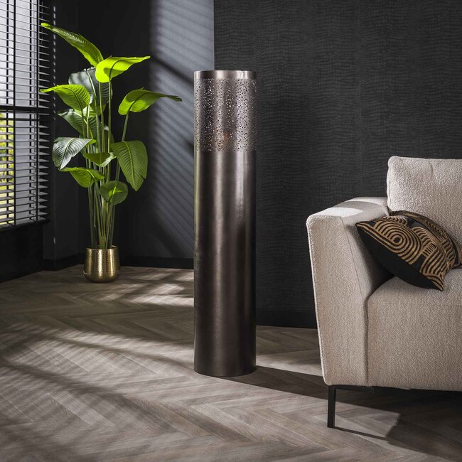 Lampadaire Ø25 cylindre 120cm / Nickel noir