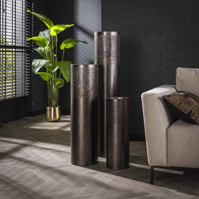 Floor lamp Ø25 cylinder 120cm / Black nickel