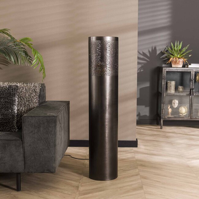 Floor lamp Ø25 cylinder 120cm / Black nickel