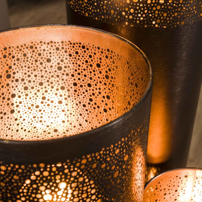 Lampadaire Ø25 cylindre 120cm / Nickel noir