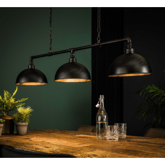 LioLights Pendant lamp 3L semi-circular hood-industrial tube / Black