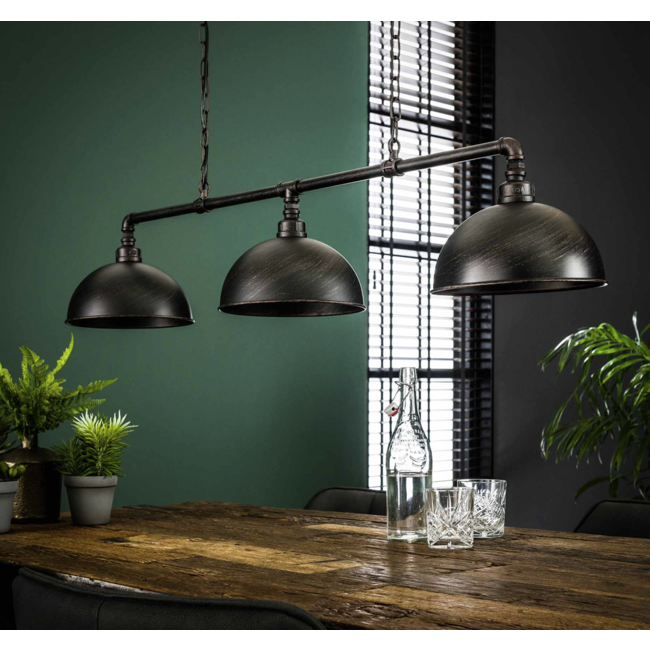 Suspension 3L hotte semi-circulaire-tube industriel / Noir