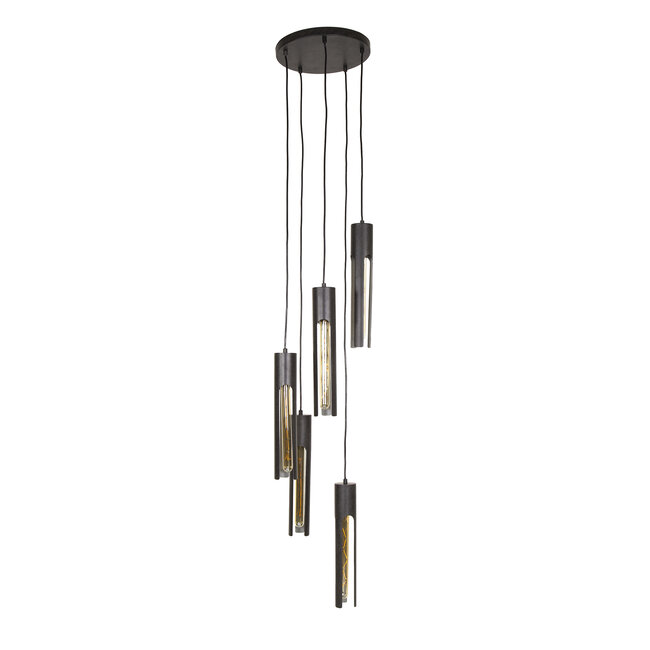 Hanging lamp 5L stepped tube / Artic black