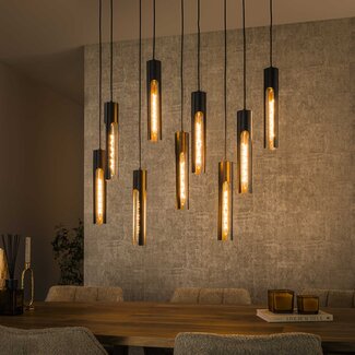 LioLights Hanglamp 5+4 tube / Artic zwart