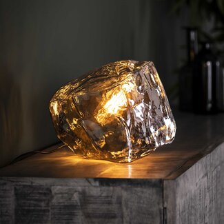 LioLights Lampe de table rock chromée / Verre chromé