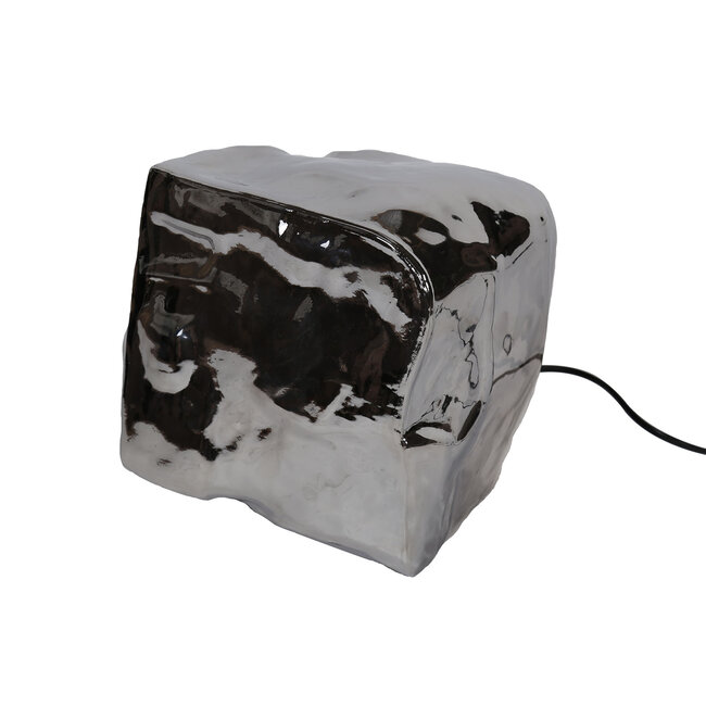 Tafellamp rock chromed / Chromed glas