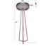 Floor lamp 3-legged copper twist / Black nickel