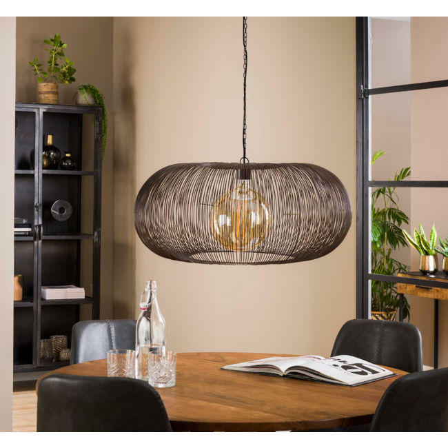Hanglamp Ø70 copper twist / Zwart nikkel