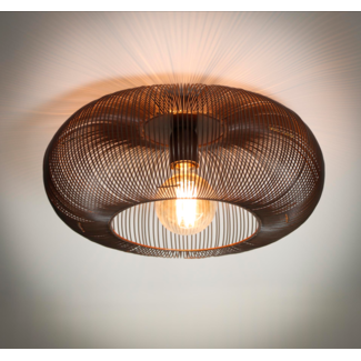 LioLights Plafondlamp Ø43 copper twist / Zwart nikkel