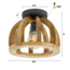 Ceiling lamp curved wooden bar / Solid mango natural