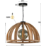 Hanglamp Ø60 gebogen houten spijlen / Massief mango naturel / Massief mango naturel
