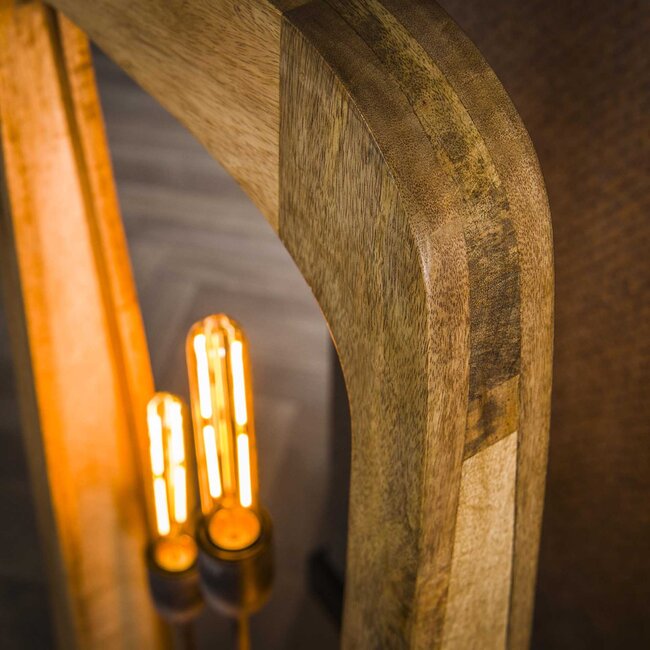 Floor lamp 3L bray / Solid mango natural