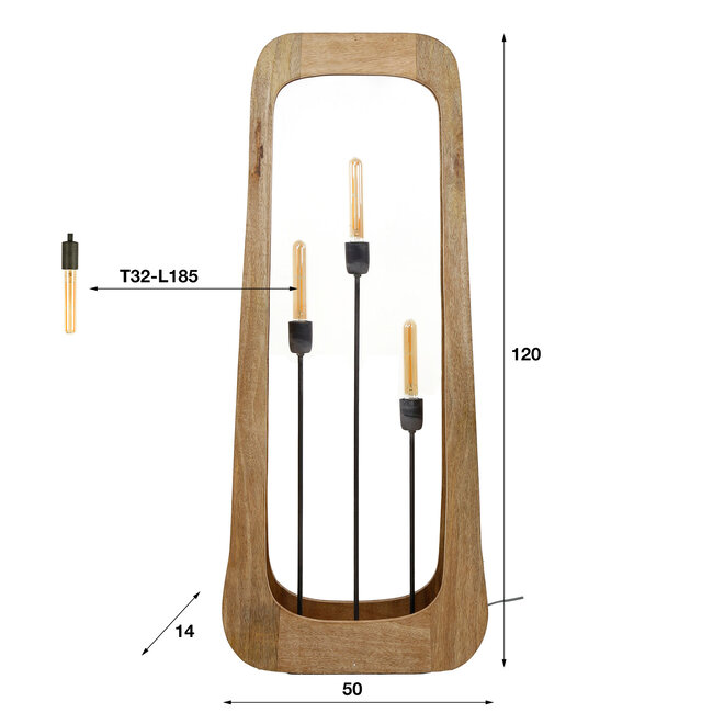 Lampadaire 3L bray / Manguier massif naturel