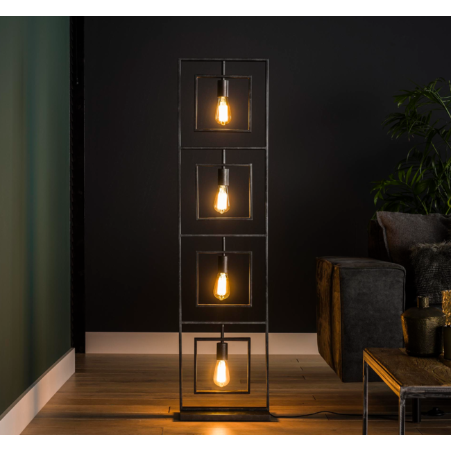 Lampadaire 4L Turn carré / Anthracite