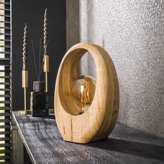 Table lamp 1L Arch wood / Solid mango natural
