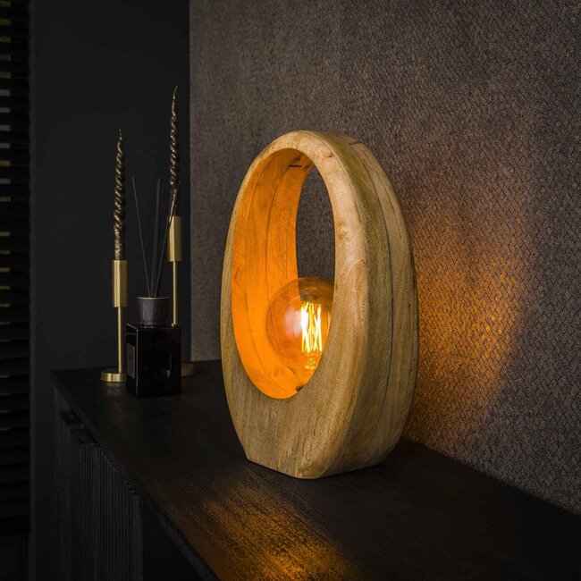 Lampe de table 1L Arch wood L / Manguier massif naturel