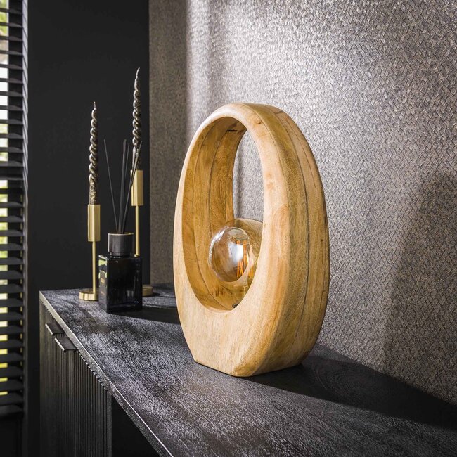 Lampe de table 1L Arch wood L / Manguier massif naturel