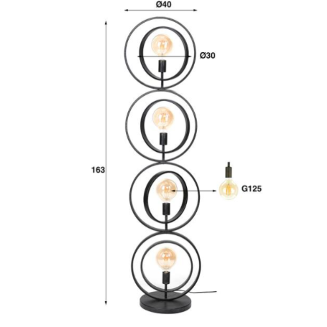Floor lamp 4L turn around XL / Charcoal