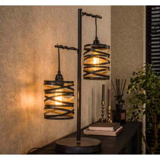 LioLights Table lamp 2L spindle / Slate gray