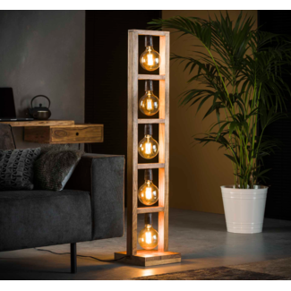 LioLights Lampadaire 5L modulo structure bois / Acacia massif naturel
