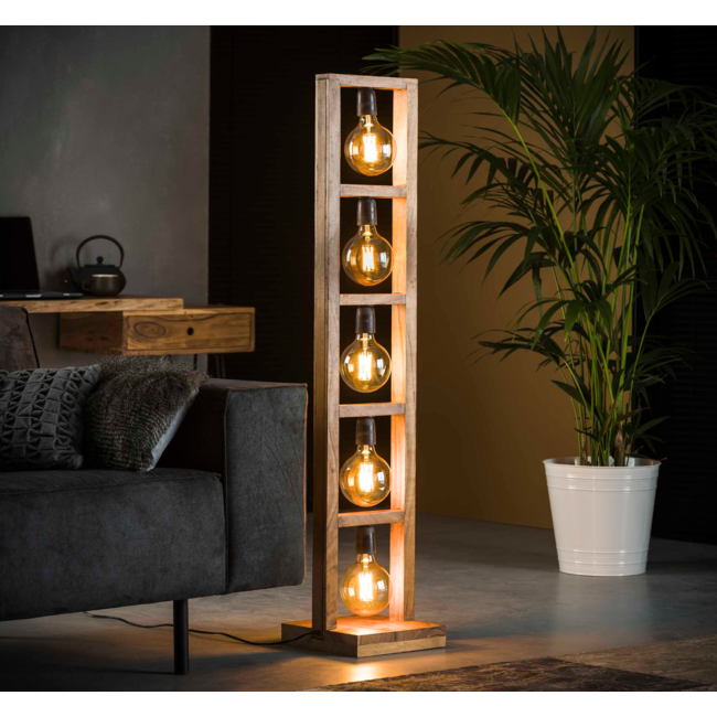 Lampadaire 5L modulo structure bois / Acacia massif naturel