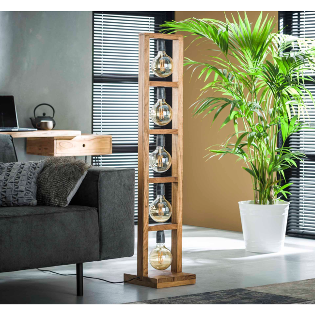 Lampadaire 5L modulo structure bois / Acacia massif naturel