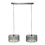 Hanglamp 2L stringshade metal / Zwart nikkel
