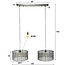 Hanglamp 2L stringshade metal / Zwart nikkel
