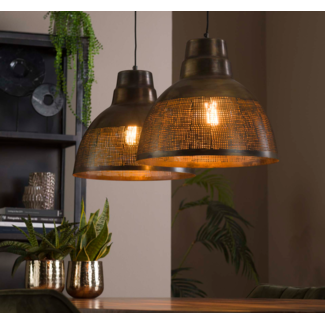 LioLights Hanging lamp 2xØ38 screen / Bronze antique
