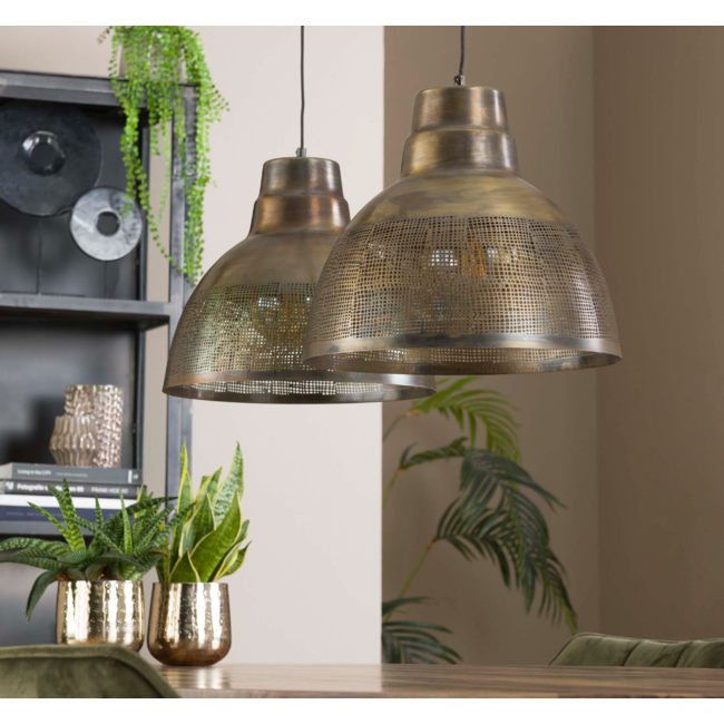 Hanging lamp 2xØ38 screen / Bronze antique