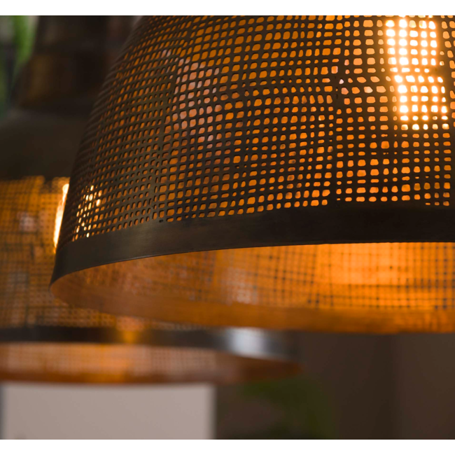 Hanglamp 2xØ38 screen / Brons antiek